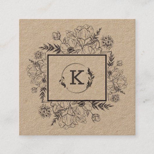 Moderne Visitekaartje voor kraftpapier voor botani (Voorkant)