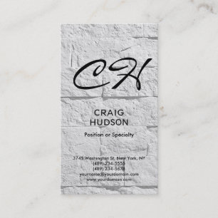 Moderne Visitekaartje voor monogram brick in scrip