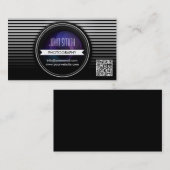 Moderne Visitekaartje voor Stripes QR-code Fotogra (Voorkant / Achterkant)
