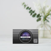 Moderne Visitekaartje voor Stripes QR-code Fotogra (Staand voorkant)