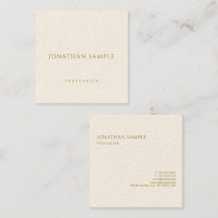 Moderne Visitekaartjes Gold Text Elegant Square