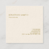 Moderne Visitekaartjes Gold Text Elegant Square (Achterkant)