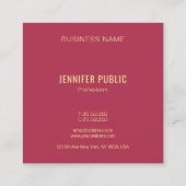 Moderne Visitekaartjes Sjabloon Chic Gold Monogram (Achterkant)