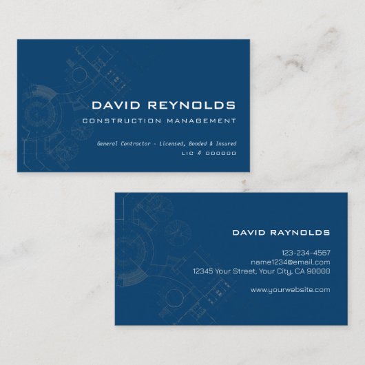 Moderne Visitekaartjes voor algemene constructie (Voorkant / Achterkant)