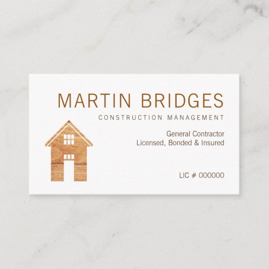 Moderne Visitekaartjes voor de bouw van hout (Voorkant)