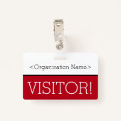 Moderne "VISITEUR !" Badge (Dos avec clip)
