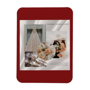 Moderne Visuele Lay-out Mood Board Trouwuitnodigin Magneet