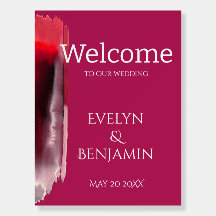 Moderne Viva Magenta Bienvenue au mariage