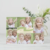 Moderne Vlag Holiday Fotokaart - Groen Feestdagenkaart (Staand voorkant)