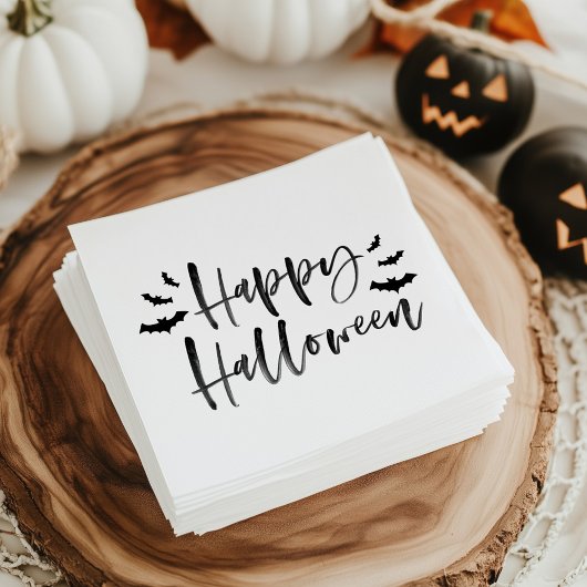 Moderne vleermuizen Happy Halloween Servet