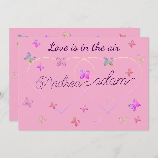 Moderne Vliegende Vlinders Hart Kaart (Voorkant / Achterkant)