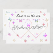 Moderne Vliegende Vlinders Hart Kaart (Voorkant / Achterkant)