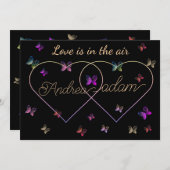 Moderne Vliegende Vlinders Hart Kaart (Voorkant / Achterkant)