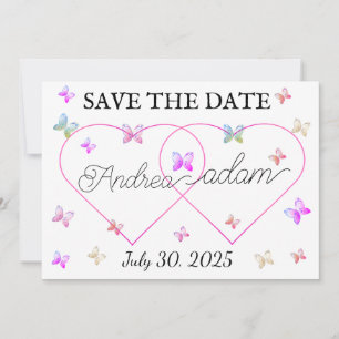 Moderne Vliegende Vlinders Hart Save The Date