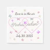 Moderne Vliegende Vlinders Hart Servet (Voorkant)