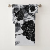 Moderne vlinder Floral Noir Bad Handdoek (Insitu)