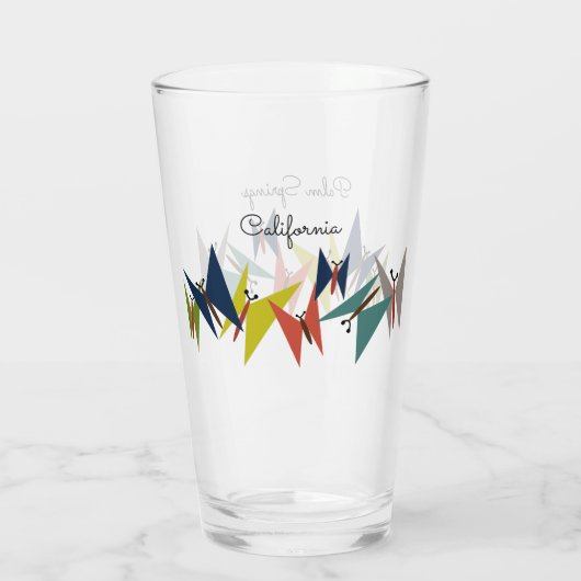 Moderne vlinder uit de middeleeuwen Drink glasdesi Glas (Achterkant)