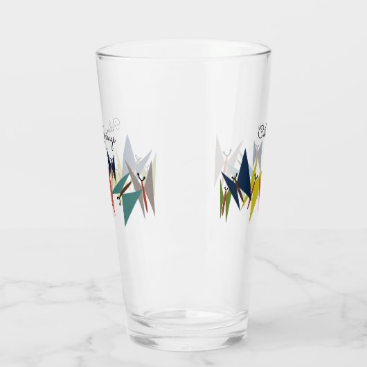 Moderne vlinder uit de middeleeuwen Drink glasdesi Glas (Links)