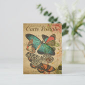 Moderne vlinderbloemige inkuilkunst briefkaart (Staand voorkant)