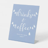 Moderne vlinderkalligrafie Drinken & Koffie Reclamebord Met Voetstuk (Voorkant)