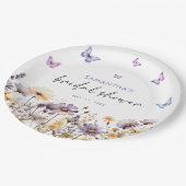 Moderne vlinders bloemig Paarse Vrijgezellenfeest Papieren Bordje (Gekanteld)