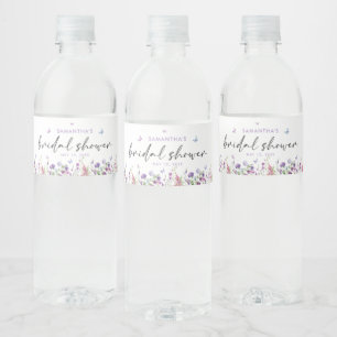 Moderne Vlinders Bruidsfeest Welkomstbord Waterfles Etiket