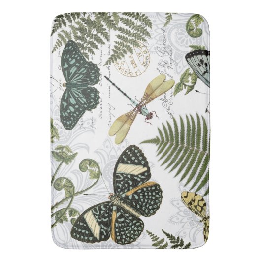 moderne  vlinders en libellen badmat (Voorkant Verticaal)