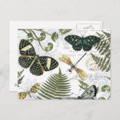 moderne  vlinders en libellen briefkaart (Voorkant / Achterkant)