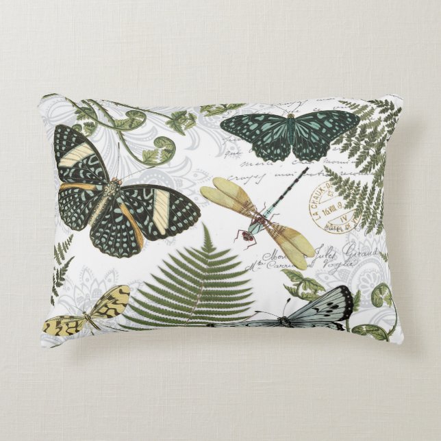 moderne  vlinders en libellen decoratief kussen (Voorkant)