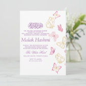 Moderne Vlinders Islamitische Aqiqa Aqeeqah Kaart (Staand voorkant)