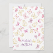 Moderne Vlinders Islamitische Aqiqa Aqeeqah Kaart (Achterkant)