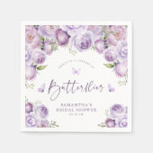 Moderne Vlinders Paarse Bruidsdouche Servet (Voorkant)
