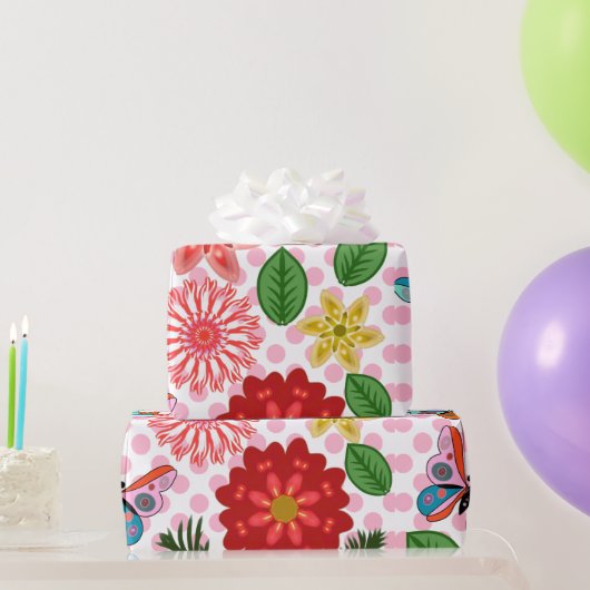 Moderne Vlindertuin Bloem Lentetuin Cadeaupapier (Feestgeschenken)