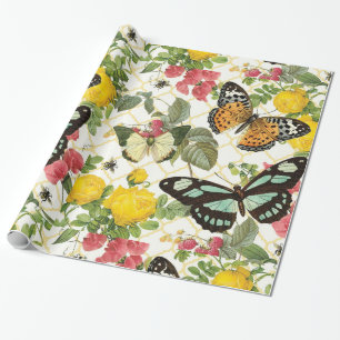 moderne  vlindertuin cadeaupapier