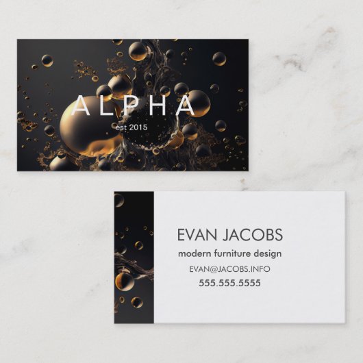 Moderne, vloeibare abstracte belletjes Achtergrond Visitekaartje (Voorkant / Achterkant)