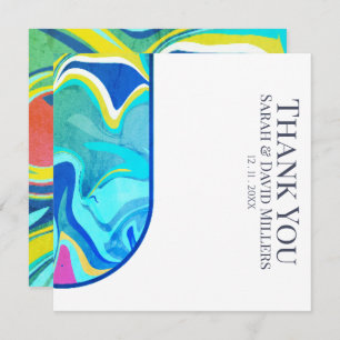 Moderne Vloeibare Grunge Levendige Bruiloft Bedankkaart