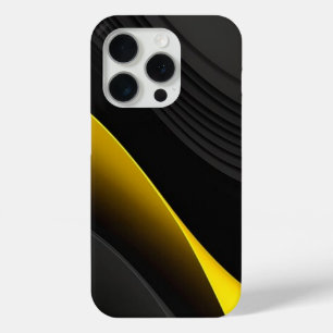 Moderne Vloeibare Werveling Vierkante Mosterd Gele iPhone 15 Pro Case