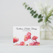 *~* Moderne Vloerbloem Waterverf met rode papaver Visitekaartje (Staand voorkant)