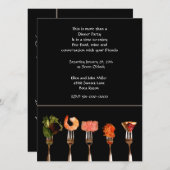 Moderne voeding op vorken - uitnodiging voor binne (Voorkant / Achterkant)