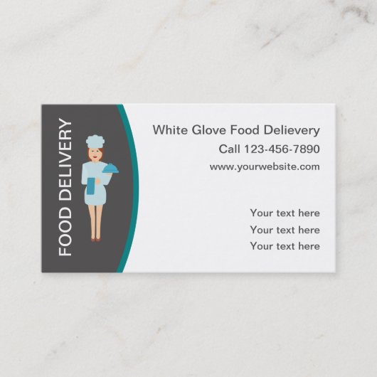 Moderne voedselverstrekking Moderne Visitekaartjes (Voorkant)