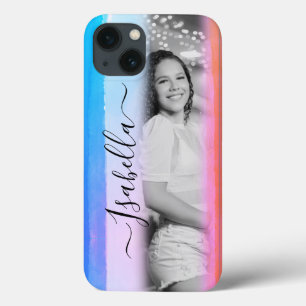 Moderne Voeg Eigen Foto Toe Aangepaste Naam Waterv iPhone 13 Hoesje