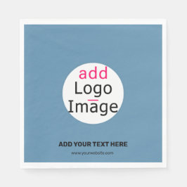 Moderne Voeg je Logo-aanbieding  stofblauw toe Servet