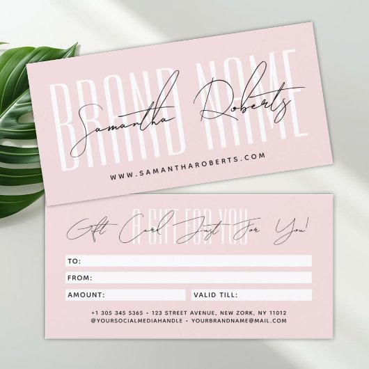Moderne voeg merknaam toe script typografie cadeau