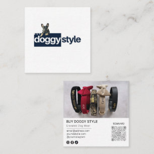 Moderne voeg uw Logo foto QR Code Sociale Media to Vierkante Visitekaartje