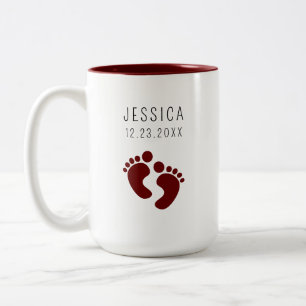 Moderne voetafdruk Baby Nieuwe Ouders Gifts, Nieuw Tweekleurige Koffiemok