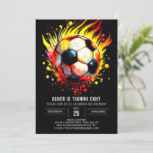 Moderne Voetbal Printbare Kids Verjaardag Kaart (Staand voorkant)