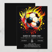Moderne Voetbal Printbare Kids Verjaardag Kaart (Voorkant / Achterkant)