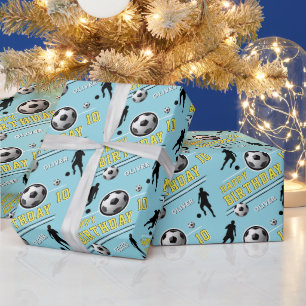 Moderne Voetbal Speler Verjaardag Cadeaupapier