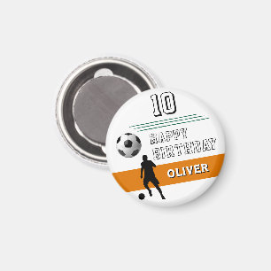 Moderne voetballer Silhouette Happy Birthday Magneet