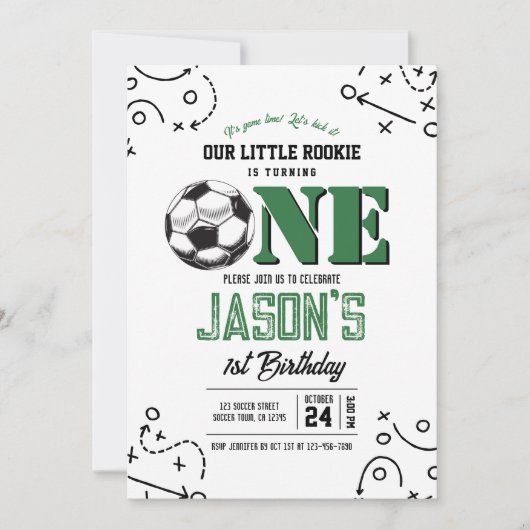 Moderne  Voetbalsport 1e Verjaardag Kaart (Voorkant)